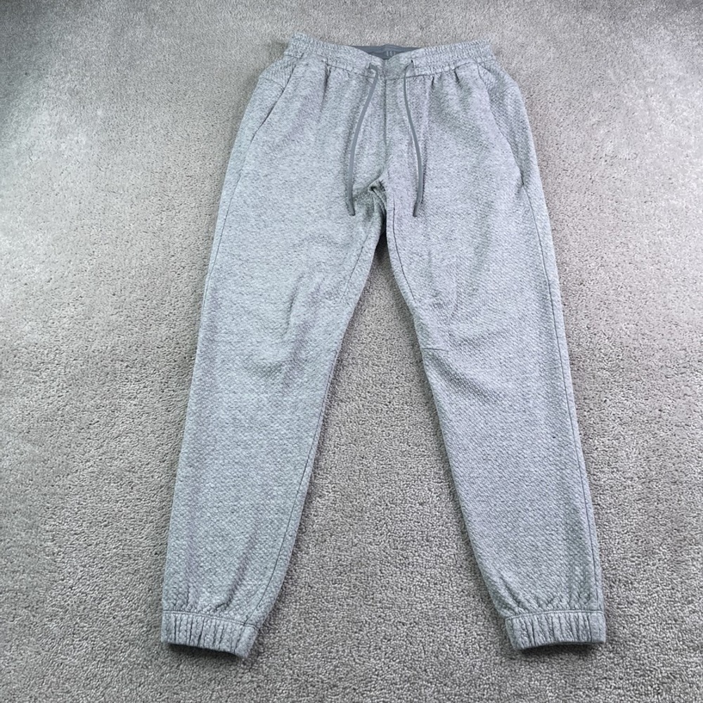 Lululemon Joggers Mens Small Gray Textured Double Knit Cotton Slim Fit Gym